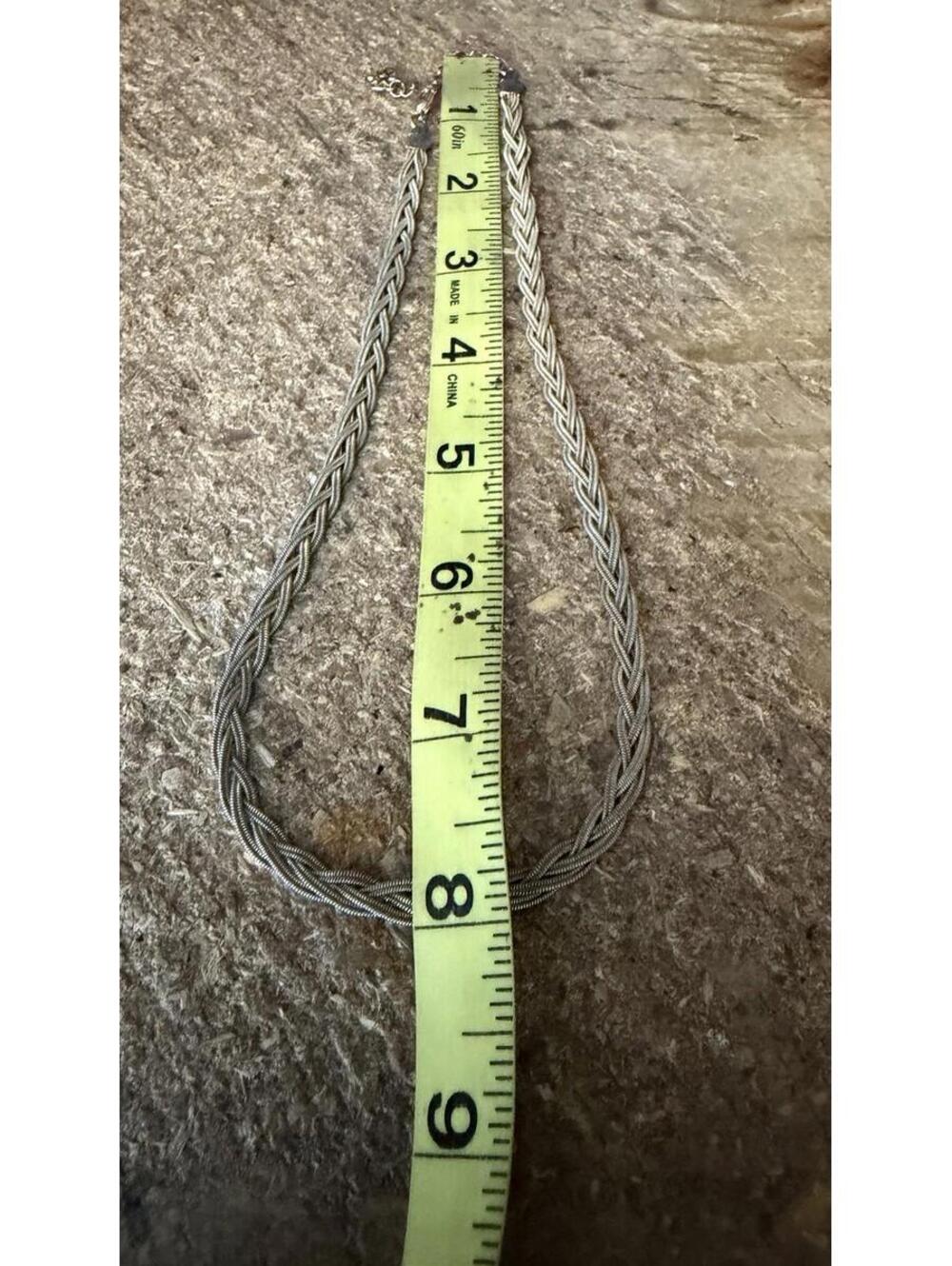 Vintage Monet braided silver-gold Tone chain necklace